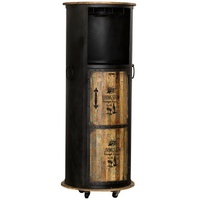 Interia home & living Weinbar, Stahl/Holz, schwarz/Natur