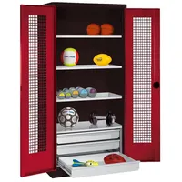 C+P Sportgeräteschrank mit Schubladen und Lochblech-Flügeltüren (Typ 4), HxBxT