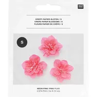 Rico Design Krepppapier Blüten Neon Pink