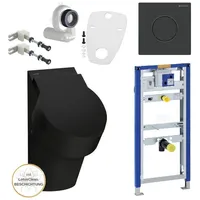 Geberit Element Laufen val Urinal mit Deckel schwarz Komplettset