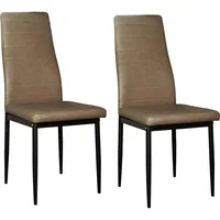 Hti-Living Esszimmerstuhl Kunstleder 2er Set Memphis Antikbraun