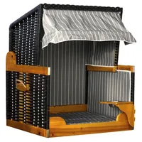 DeVries Hundestrandkorb ca. 75x95 cm Grau/Schwarz