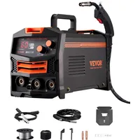 Vevor MIG-Schweißgerät, 130 A synergetische MIG-Schweißmaschine, gasloses Fülldraht-Welder, tragbarer
