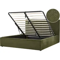 Beliani Polsterbett, Grün, Textil, 160x200 cm