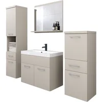 WELLTIME »ELDA«, (Komplett-Set, 5 St.), Waschtisch inkl. Waschbecken, Hochschrank,