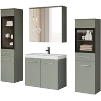 WELLTIME Badmöbel-Set »MADRIT II, Schrank mit Waschbecken, 2 Hänger,