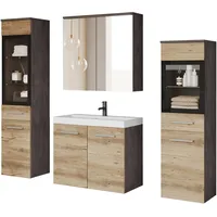 WELLTIME Badmöbel-Set »MADRIT II, Schrank mit Waschbecken, 2 Hänger,
