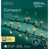 Lumineo LED-Lichterkette Compact 22,5 m Soft Gold Grün