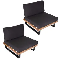 Mendler 2er-Set Lounge-Sessel HWC-H54, Garten-Sessel, Spun Poly Akazie Holz