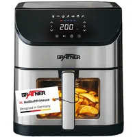 Grafner Doppel-Heißluftfritteuse 8 Liter Edelstahl digital 1800 Watt