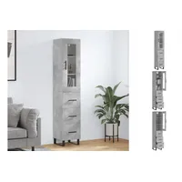 VidaXL Highboard Betongrau 34,5x34x180 cm Holzwerkstoff