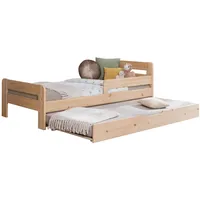 TICAA Einzelbett Kinderbett Jugendbett, Bennet mit Zusatzbett Rausfallschutz &