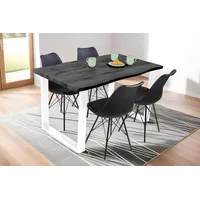 Möbelliebling Esstisch Baumkante Holz-Optik Grau 120 x 80 U-Gestell