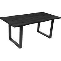 Sam Esstisch Baumkante Holz-Optik Grau 160 x 85 U-Gestell