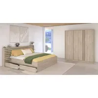 Parisot Schlafzimmer 3-teilig "Escale 28" 180x200 Japanische-Eiche