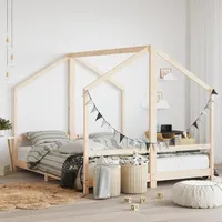 VidaXL Kinderbett 2x(80x200) cm Kiefer massiv braun