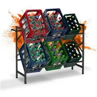 Relaxdays Getränkekistenregal 6 Kisten Schwarz