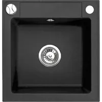 QLS Belmondo schwarz metallic Einbauspüle Handbetätigung 460 x 440