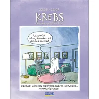 Korsch Verlag Krebs 2025: Sternzeichenkalender-Cartoonkalender als Wandkalender im Format