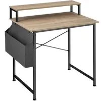 Tectake tectake® Schreibtisch, Industrial Style, mit Monitorständer und Aufbewahrungstasche,