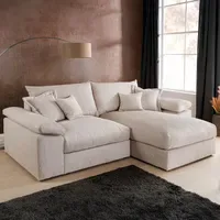 Riess-Ambiente Atmosphere XL 245 cm Cord inkl. Kissen champagner