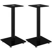 VidaXL Lautsprecher-Ständer 2 Stk. Schwarz Hartglas 1 Säule