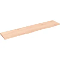 VidaXL Wandregal 100x20x2 cm Massivholz Eiche Unbehandelt