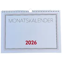 Adina 2026 Monatskalender A4quer 1S/1Monat mit Ringbindung Aufhängung