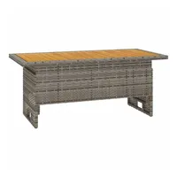 VidaXL Gartentisch Grau 100x50x43/63 cm Akazienholz & Poly Rattan