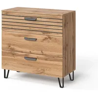 Vicco Kommode Amber, Eiche Wotan, 80 x 82 cm