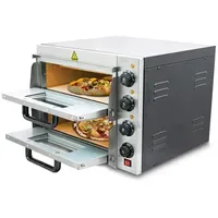 BITUXX Professioneller Doppel Pizzaofen Pizzabackofen Pizzamaker Elektrisch mit Steinplatte,