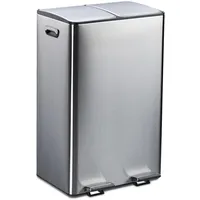 Relaxdays Mülleimer Küche 2x 30 Liter, Silber