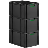 Proregal Eurobox, Schwarz, grün Kunststoff, Rechteckig, 40x32x60 cm, Ordnen