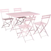 Beliani Gartenmöbel Set 5-tlg. Pastellrosa