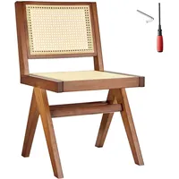 Tectake tectake® Holzstuhl, Boho-Stil, massives Holzgestell mit Lackierung, 48,5