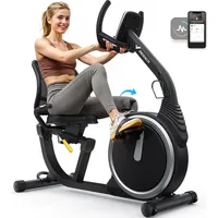 Merach Liege-Heimtrainer für Zuhause, gelenkschonendes Fitnessbike bis 135 kg,