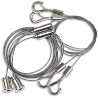 ISOLED Y-Seilabhängung (2 Stk) mit Karabiner, Klappösen und Rutschklemme