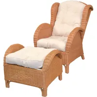 Hofmann Living And More Ohrensessel Handgeflochten 2-St orange