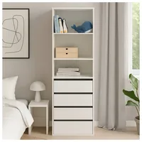 Hti-Living Hohe offene Kommode 3 Regalfächer 4 Schubladen 1