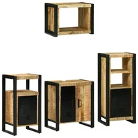 VidaXL Badezimmermöbel Set mit Regal 4 pcs Braun Massives