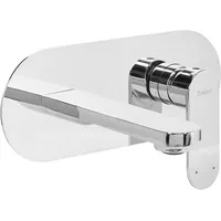 Beliani Wandmontierte Waschtischarmatur Silber