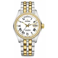 Titoni Herren Cosmo 797 - weiß,-,Gelbgold - 40mm