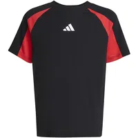 Adidas Unisex Kinder Seasonal ESSENTIALS COLORBLOCK T-Shirt Black/Pure Ruby/White,