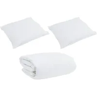 VidaXL Bettdecken Set mit Kissen 3 pcs Weiß Daunenfeder