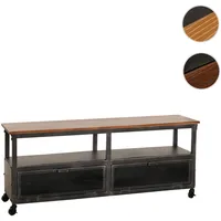 Mendler Lowboard HWC-N28, TV-Rack, Rollen 2 Fächer, 3D-Struktur Industrial