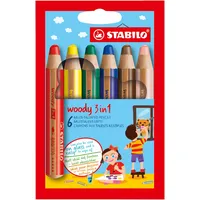 Stabilo woody 3 in 1 Buntstift 6 St. Wasserfarbe/Wachsmalkreide