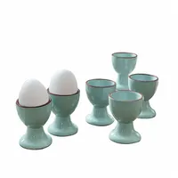 Loberon Eierbecher 6er Set Biarré - Steingut mit Zierendem