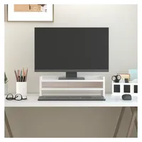 VidaXL Monitorständer Weiß 50x24x16 cm Massivholz Kiefer
