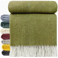 STTS International Wolldecke 100% Schurwolle Wohndecke in versch. Farben