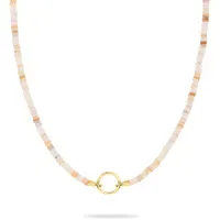 TAMARIS Charm-Kette Schmuck Geschenk Edelstahl Gold/Beige/Weiß